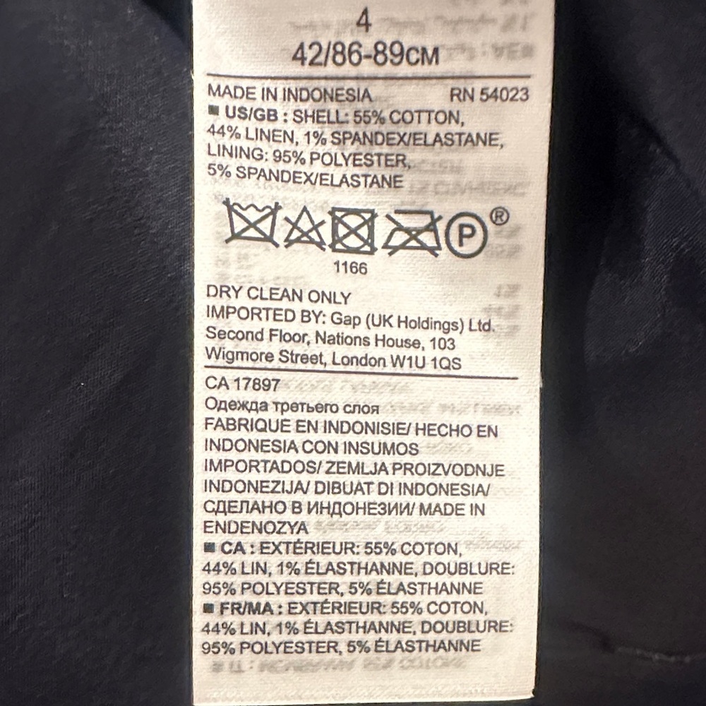 Banana Republic NWT Navy Linen Blend Double Breasted Blazer Size 4 - Picture 5 of 5